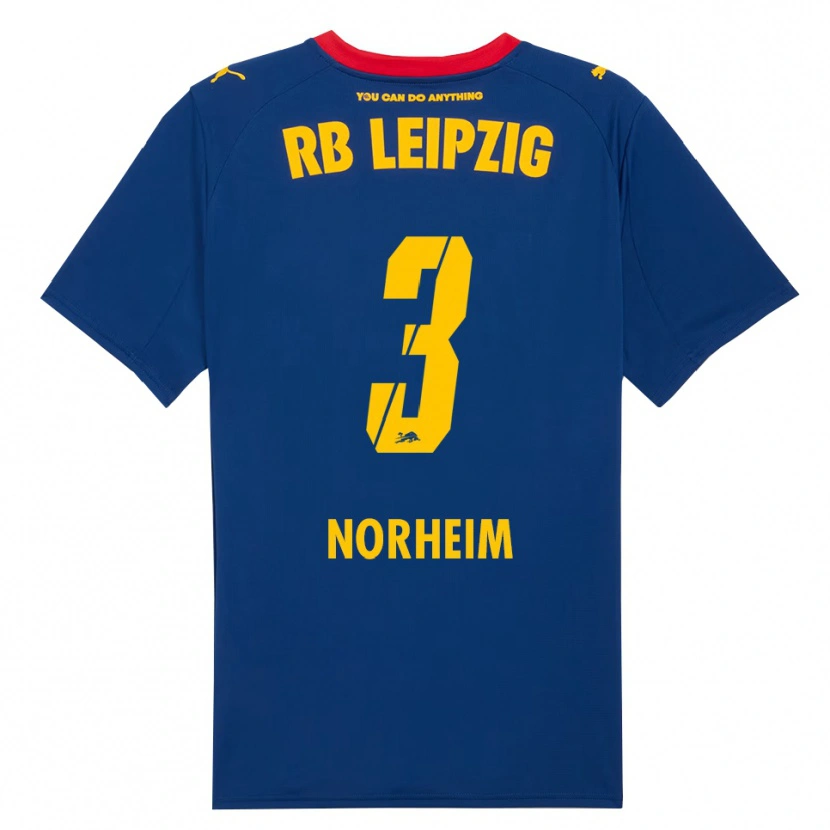 Danxen Kvinnor Andrea Norheim #3 Marinblå Röd Bortatröja Matchtröjor 2025/26 Tröjor T-Tröja