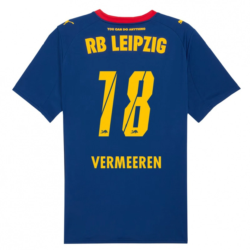 Danxen Kvinnor Arthur Vermeeren #18 Marinblå Röd Bortatröja Matchtröjor 2025/26 Tröjor T-Tröja