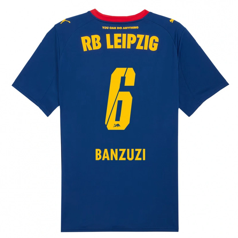 Danxen Kvinnor Ezechiel Banzuzi #6 Marinblå Röd Bortatröja Matchtröjor 2025/26 Tröjor T-Tröja