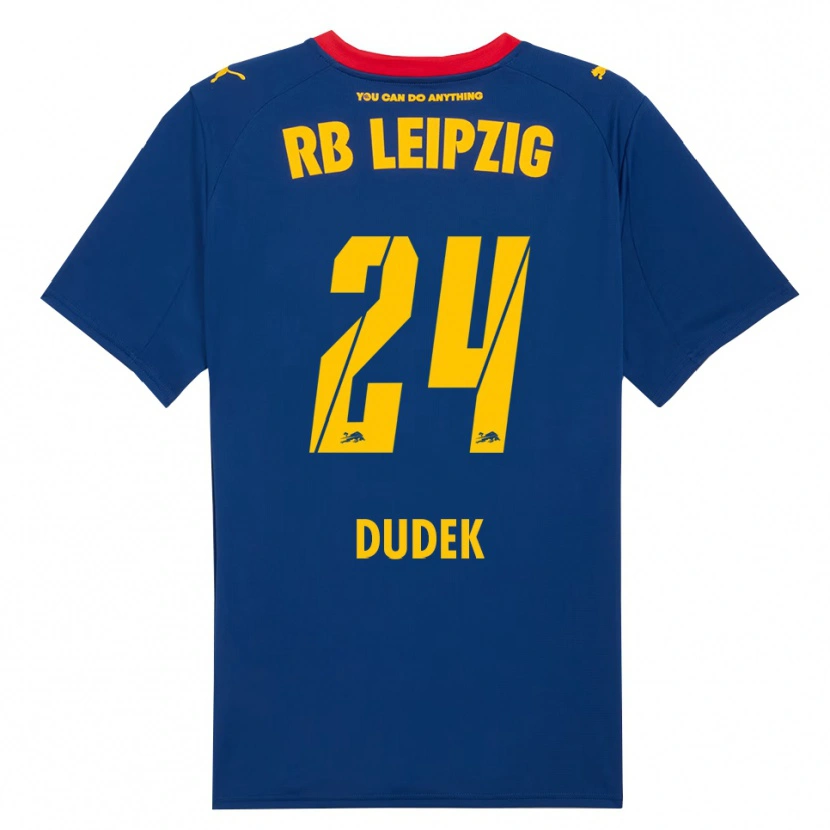 Danxen Kvinnor Nikoline Dudek #24 Marinblå Röd Bortatröja Matchtröjor 2025/26 Tröjor T-Tröja