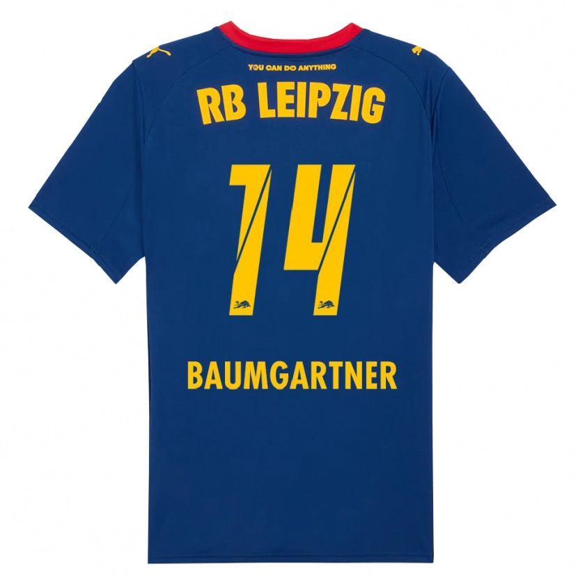 Danxen Kvinnor Christoph Baumgartner #14 Marinblå Röd Bortatröja Matchtröjor 2025/26 Tröjor T-Tröja