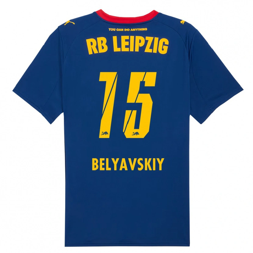 Danxen Kvinnor David Belyavskiy #15 Marinblå Röd Bortatröja Matchtröjor 2025/26 Tröjor T-Tröja