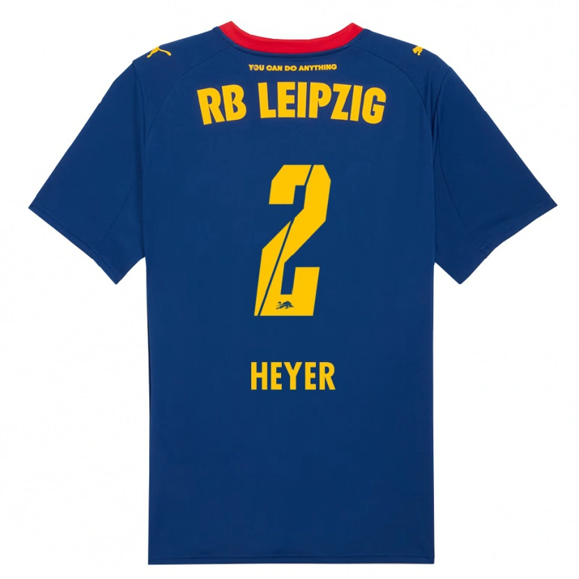 Danxen Kvinnor Friedrich Heyer #2 Marinblå Röd Bortatröja Matchtröjor 2025/26 Tröjor T-Tröja