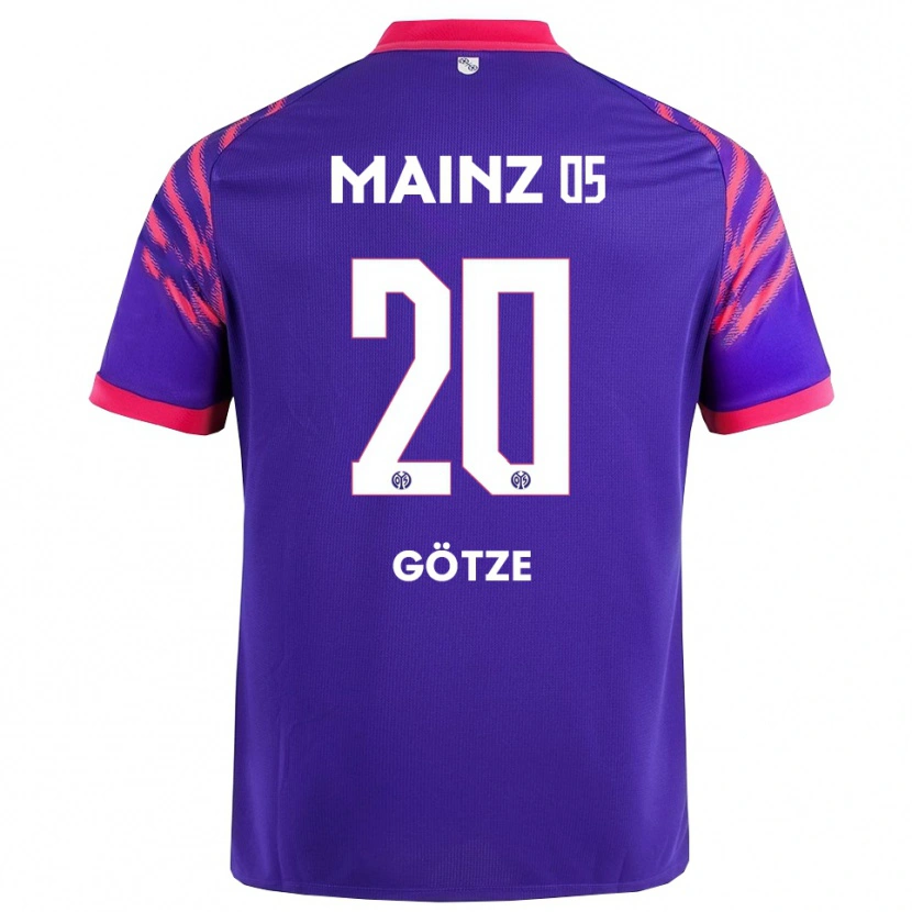 Danxen Kvinnor Justus Götze #20 Marinblå Rosa Bortatröja Matchtröjor 2025/26 Tröjor T-Tröja