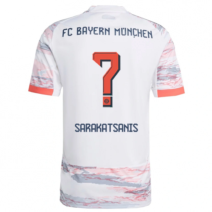 Danxen Kvinnor Angelos Sarakatsanis #0 Vit Grå Bortatröja Matchtröjor 2025/26 Tröjor T-Tröja