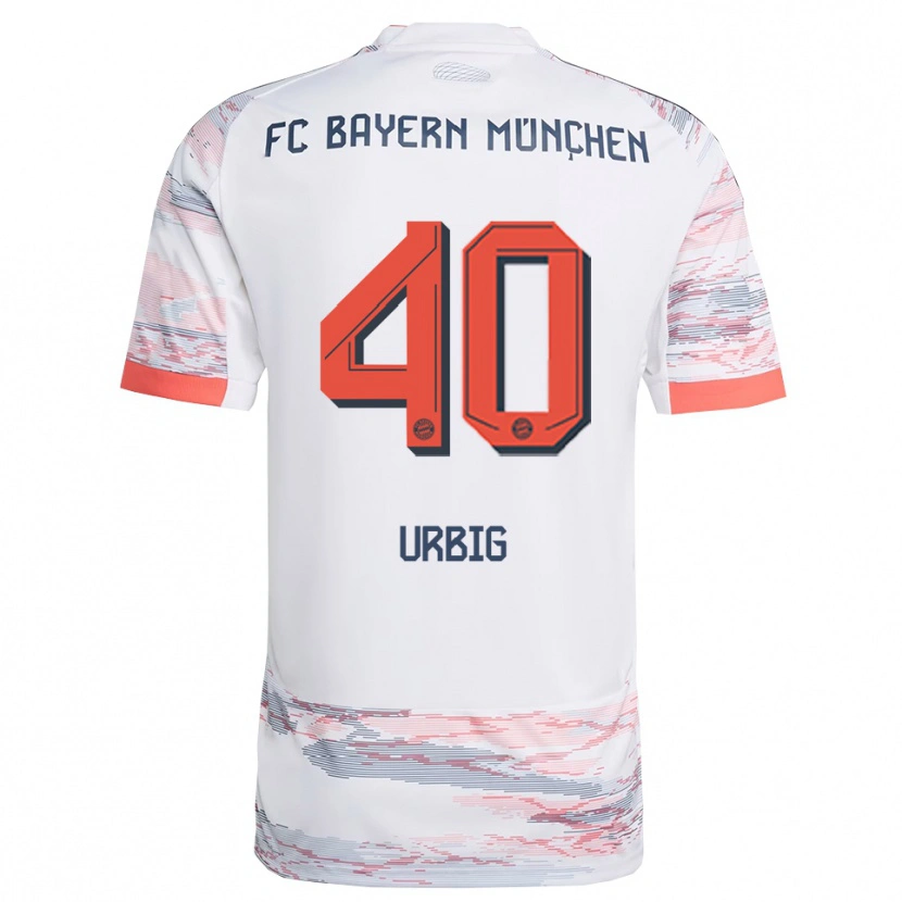 Danxen Kvinnor Jonas Urbig #40 Vit Grå Bortatröja Matchtröjor 2025/26 Tröjor T-Tröja