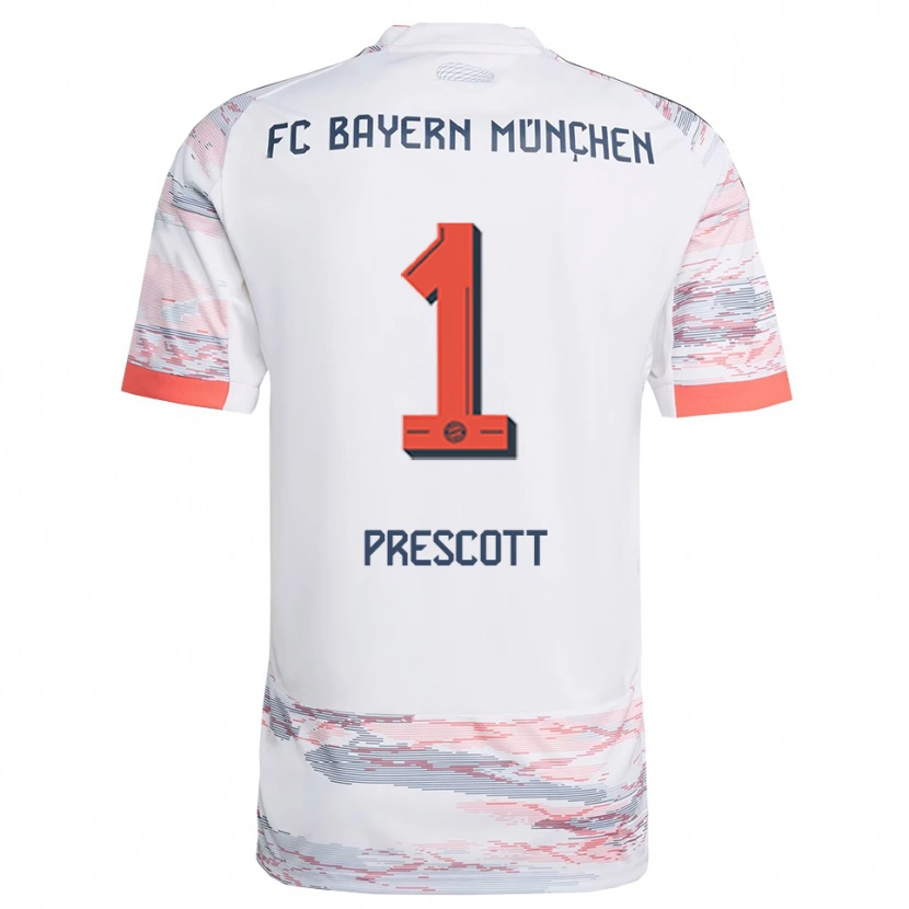 Danxen Kvinnor Leonard Prescott #1 Vit Grå Bortatröja Matchtröjor 2025/26 Tröjor T-Tröja