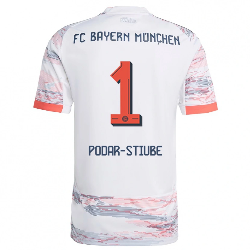 Danxen Kvinnor David Podar-Stiube #1 Vit Grå Bortatröja Matchtröjor 2025/26 Tröjor T-Tröja