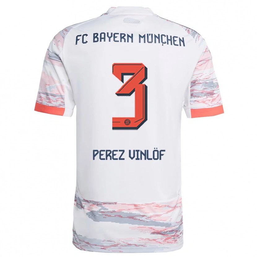 Danxen Kvinnor Matteo Perez Vinlöf #3 Vit Grå Bortatröja Matchtröjor 2025/26 Tröjor T-Tröja