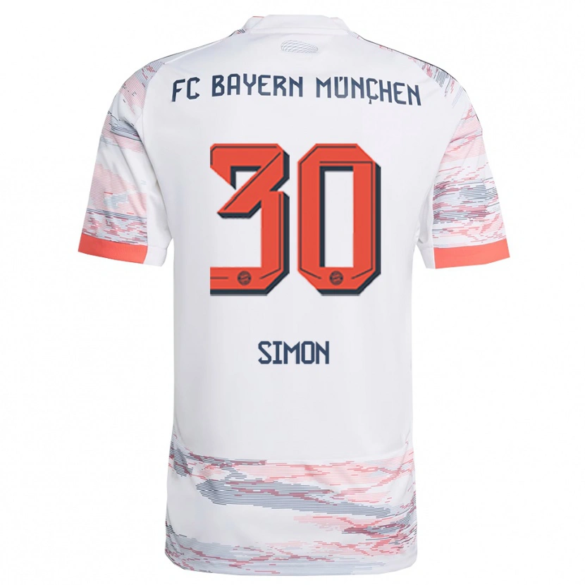 Danxen Kvinnor Carolin Simon #30 Vit Grå Bortatröja Matchtröjor 2025/26 Tröjor T-Tröja