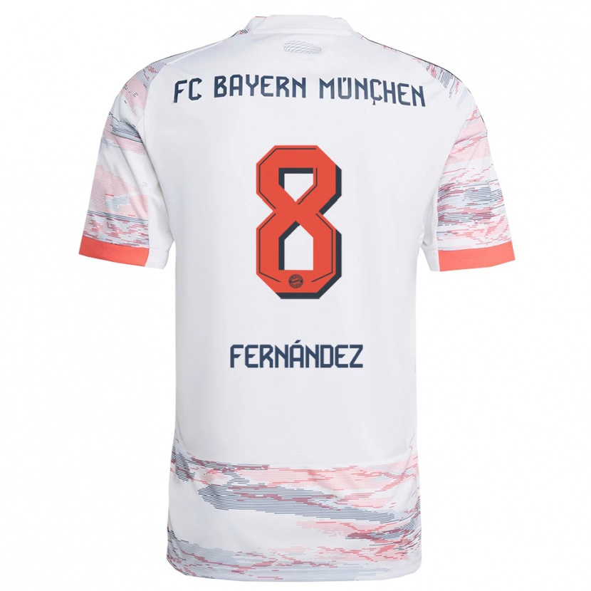 Danxen Kvinnor Javier Fernández #8 Vit Grå Bortatröja Matchtröjor 2025/26 Tröjor T-Tröja