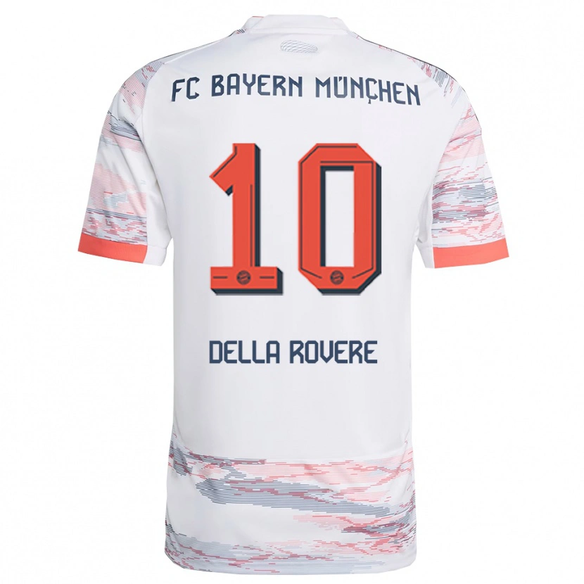Danxen Kvinnor Guido Della Rovere #10 Vit Grå Bortatröja Matchtröjor 2025/26 Tröjor T-Tröja