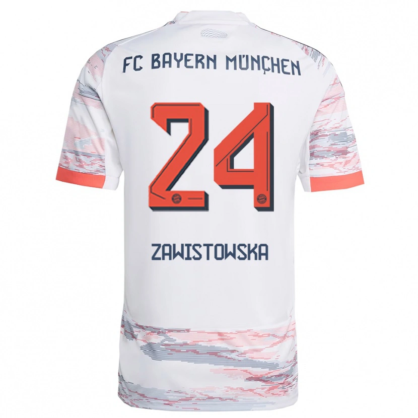 Danxen Kvinnor Weronika Zawistowska #24 Vit Grå Bortatröja Matchtröjor 2025/26 Tröjor T-Tröja
