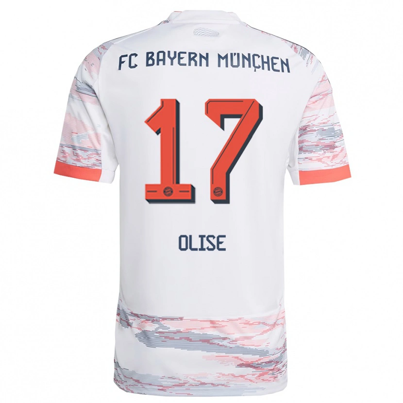 Danxen Kvinnor Michael Olise #17 Vit Grå Bortatröja Matchtröjor 2025/26 Tröjor T-Tröja