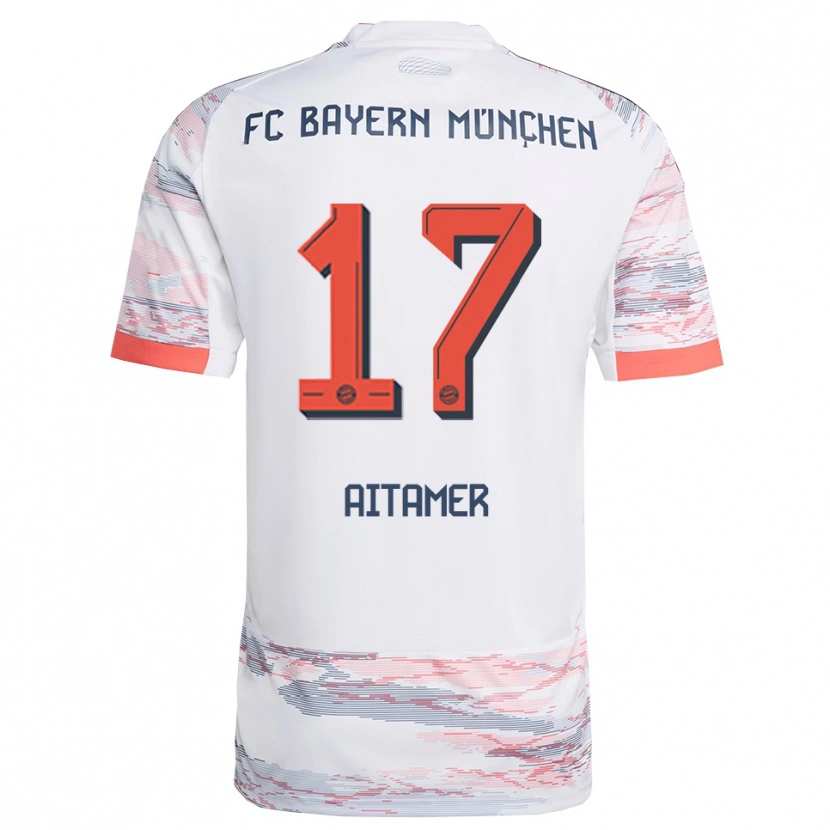 Danxen Kvinnor Younes Aitamer #17 Vit Grå Bortatröja Matchtröjor 2025/26 Tröjor T-Tröja