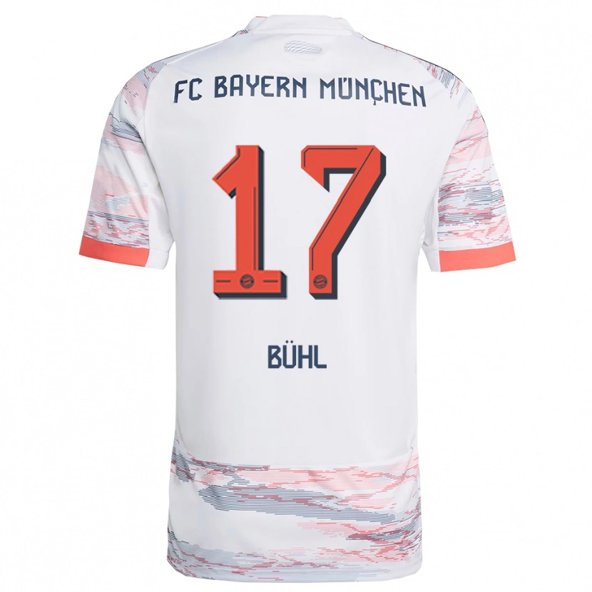 Danxen Kvinnor Klara Bühl #17 Vit Grå Bortatröja Matchtröjor 2025/26 Tröjor T-Tröja