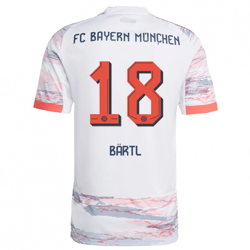 Danxen Kvinnor Jannis Bärtl #18 Vit Grå Bortatröja Matchtröjor 2025/26 Tröjor T-Tröja