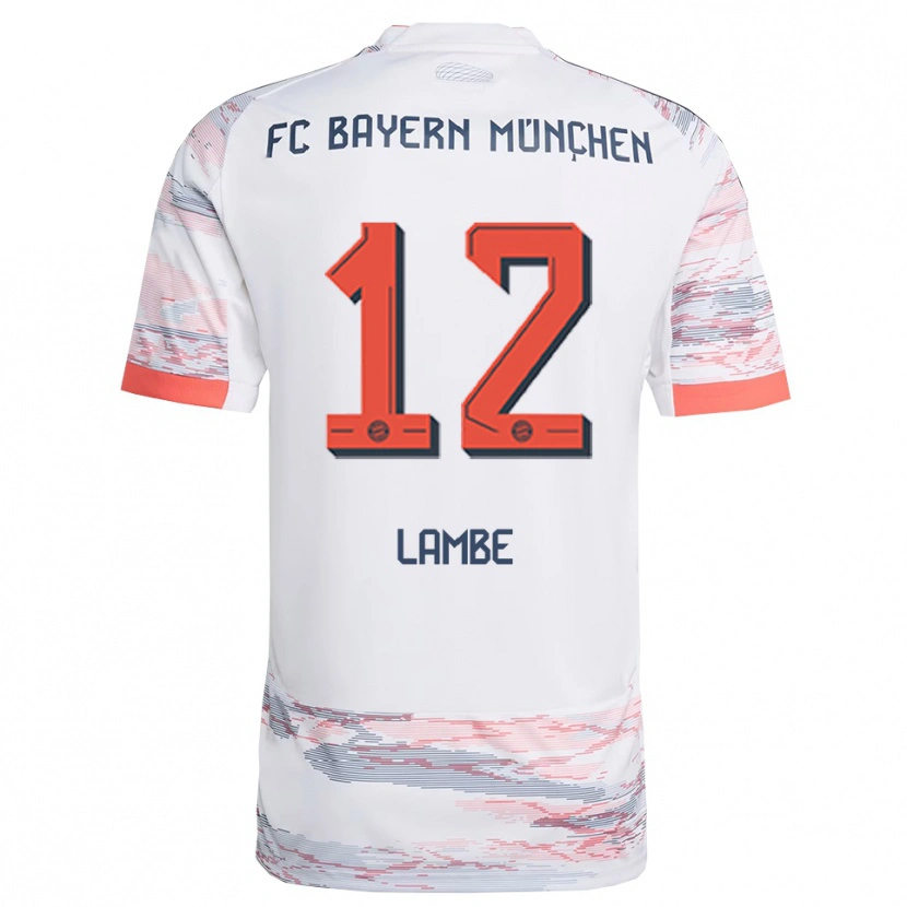 Danxen Kvinnor Allen Junior Lambé #12 Vit Grå Bortatröja Matchtröjor 2025/26 Tröjor T-Tröja
