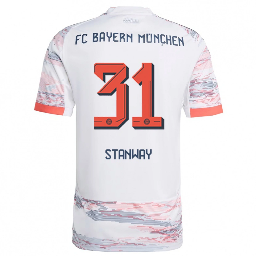 Danxen Kvinnor Georgia Stanway #31 Vit Grå Bortatröja Matchtröjor 2025/26 Tröjor T-Tröja