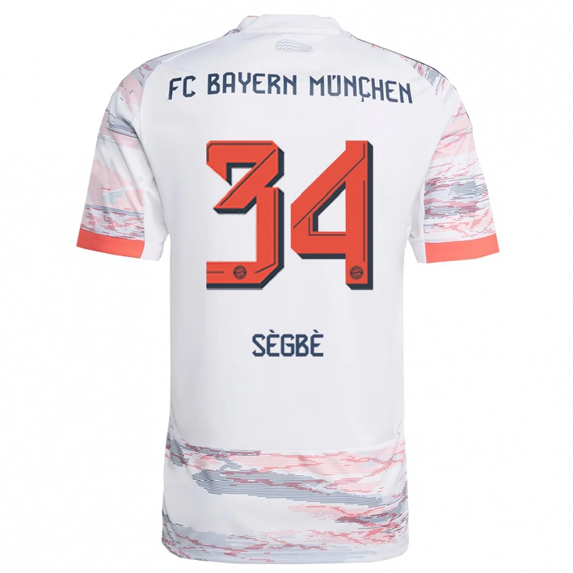 Danxen Kvinnor Désiré Sègbè #34 Vit Grå Bortatröja Matchtröjor 2025/26 Tröjor T-Tröja