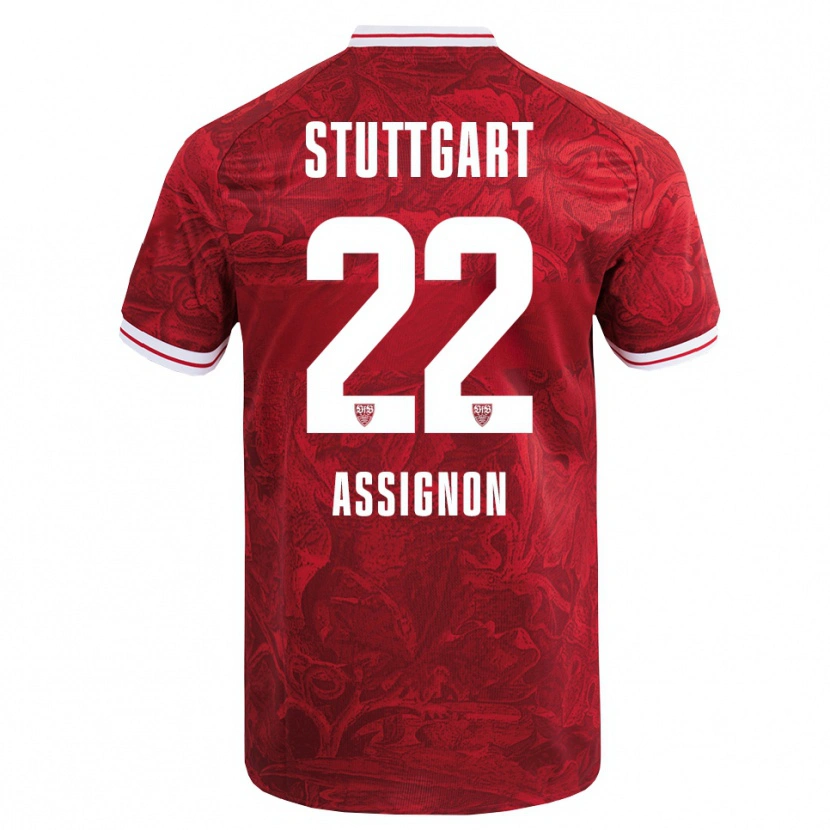 Danxen Kvinnor Lorenz Assignon #22 Röd Svart Bortatröja Matchtröjor 2025/26 Tröjor T-Tröja