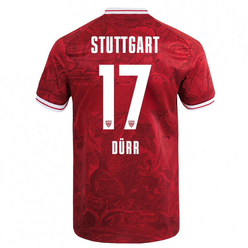 Danxen Kvinnor Muriel Dürr #17 Röd Svart Bortatröja Matchtröjor 2025/26 Tröjor T-Tröja