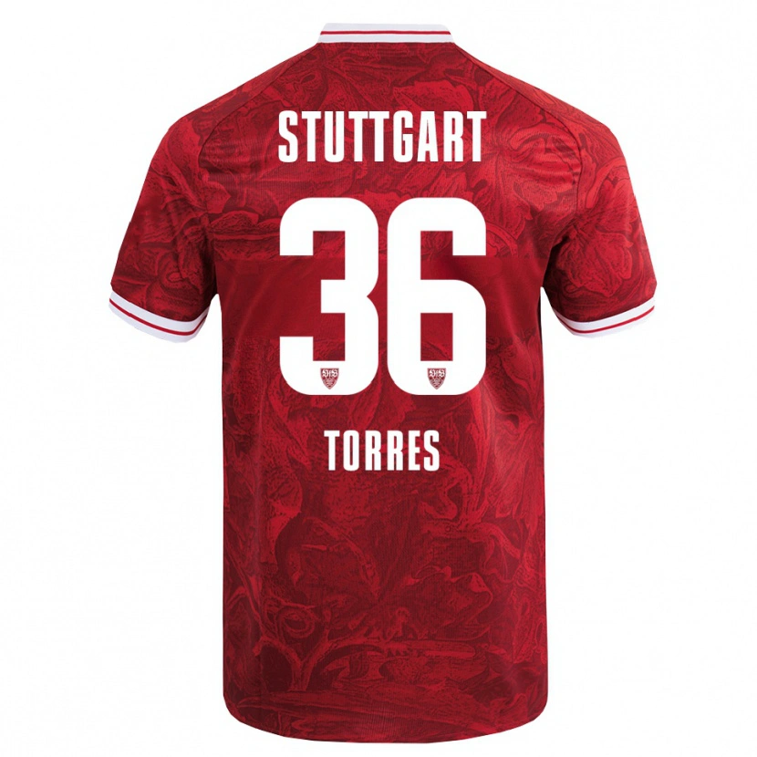 Danxen Kvinnor Yohann Torres #36 Röd Svart Bortatröja Matchtröjor 2025/26 Tröjor T-Tröja