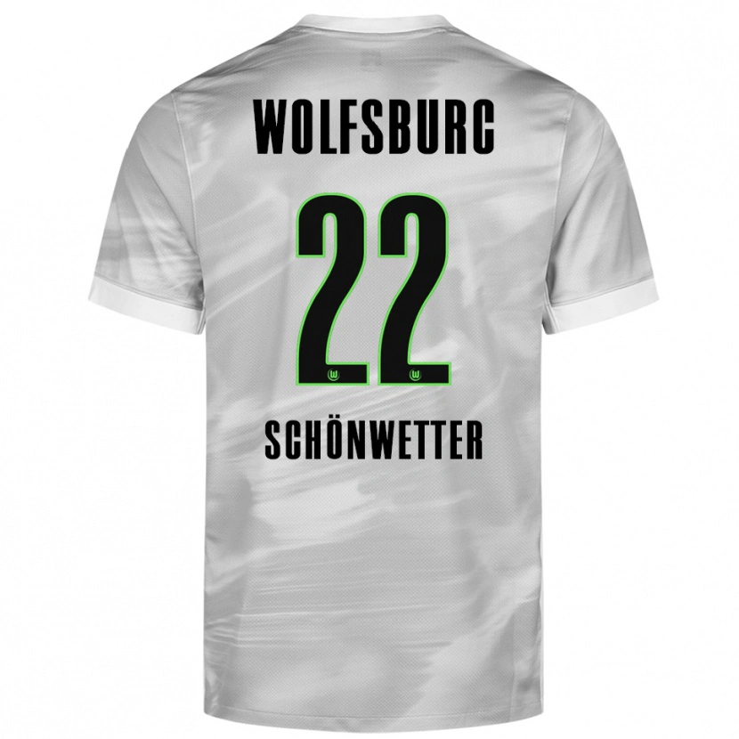 Danxen Kvinnor Christina Schönwetter #22 Grå Vit Bortatröja Matchtröjor 2025/26 Tröjor T-Tröja
