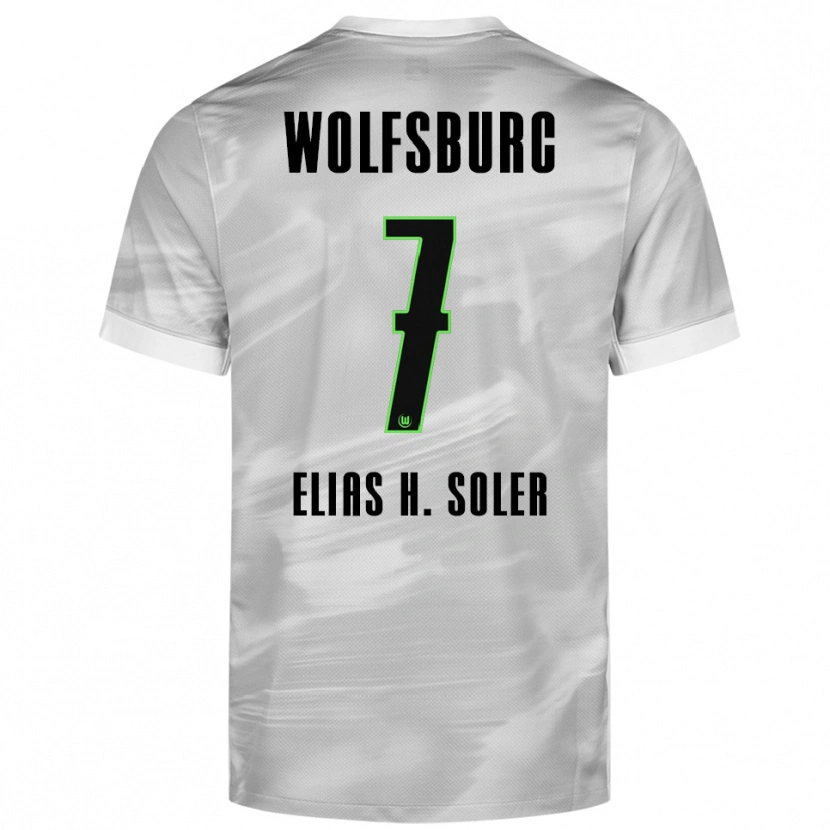 Danxen Kvinnor Elias Hernandez Soler #7 Grå Vit Bortatröja Matchtröjor 2025/26 Tröjor T-Tröja
