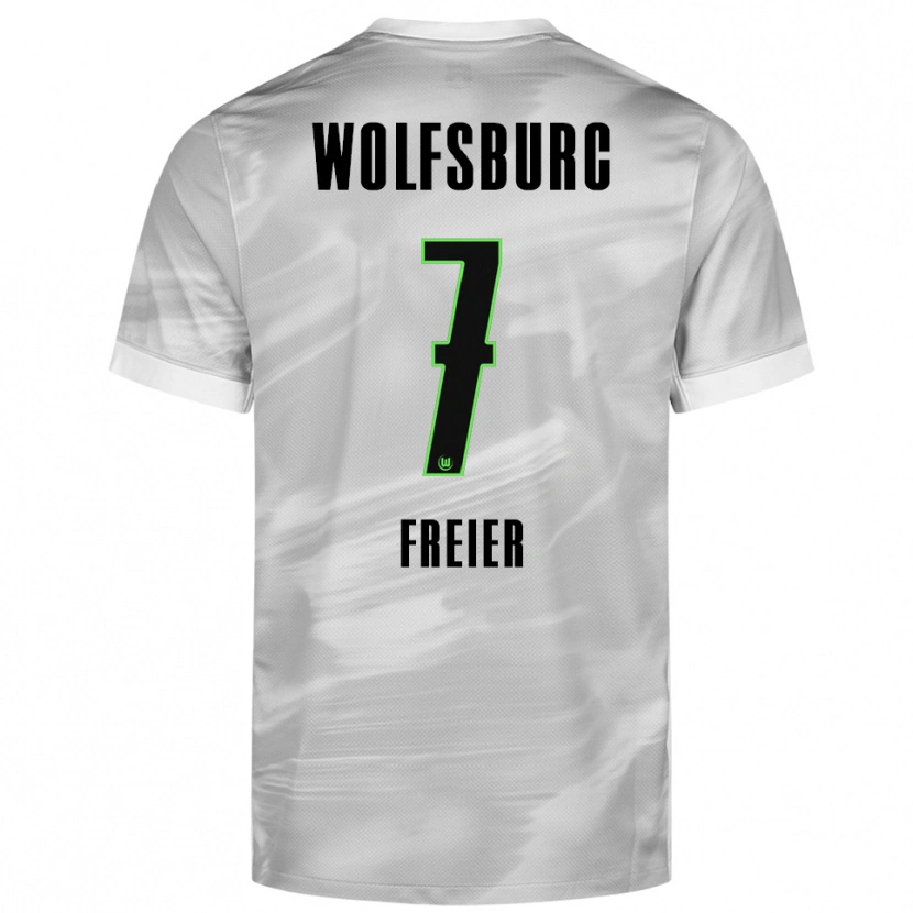 Danxen Kvinnor Sharn Freier #7 Grå Vit Bortatröja Matchtröjor 2025/26 Tröjor T-Tröja