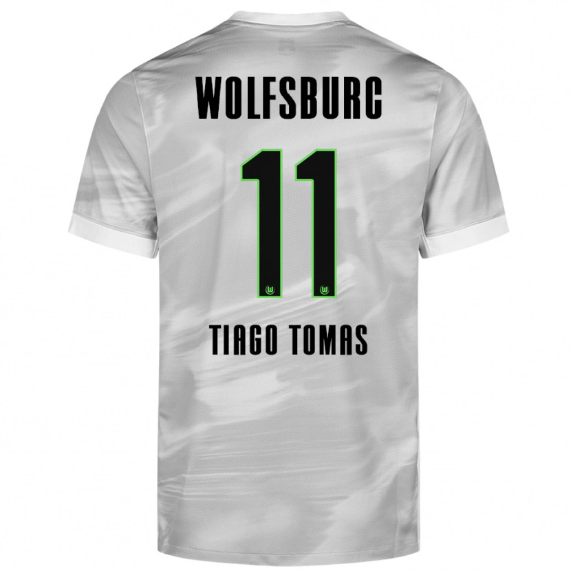 Danxen Kvinnor Tiago Tomás #11 Grå Vit Bortatröja Matchtröjor 2025/26 Tröjor T-Tröja