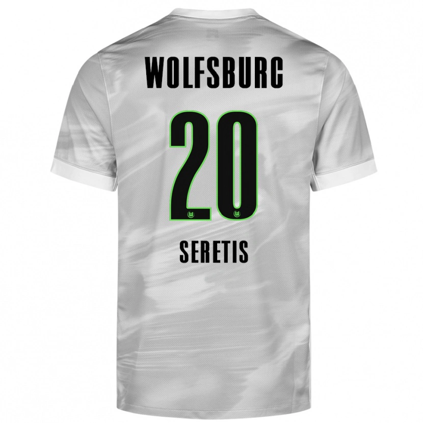 Danxen Kvinnor Isaiah Seretis #20 Grå Vit Bortatröja Matchtröjor 2025/26 Tröjor T-Tröja