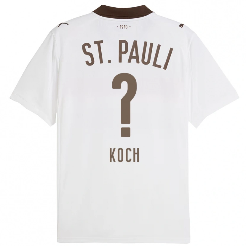 Danxen Kvinnor Philip Koch #0 Vit Röd Bortatröja Matchtröjor 2025/26 Tröjor T-Tröja