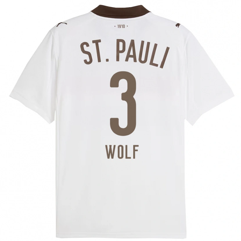 Danxen Kvinnor Raphael Wolf #3 Vit Röd Bortatröja Matchtröjor 2025/26 Tröjor T-Tröja