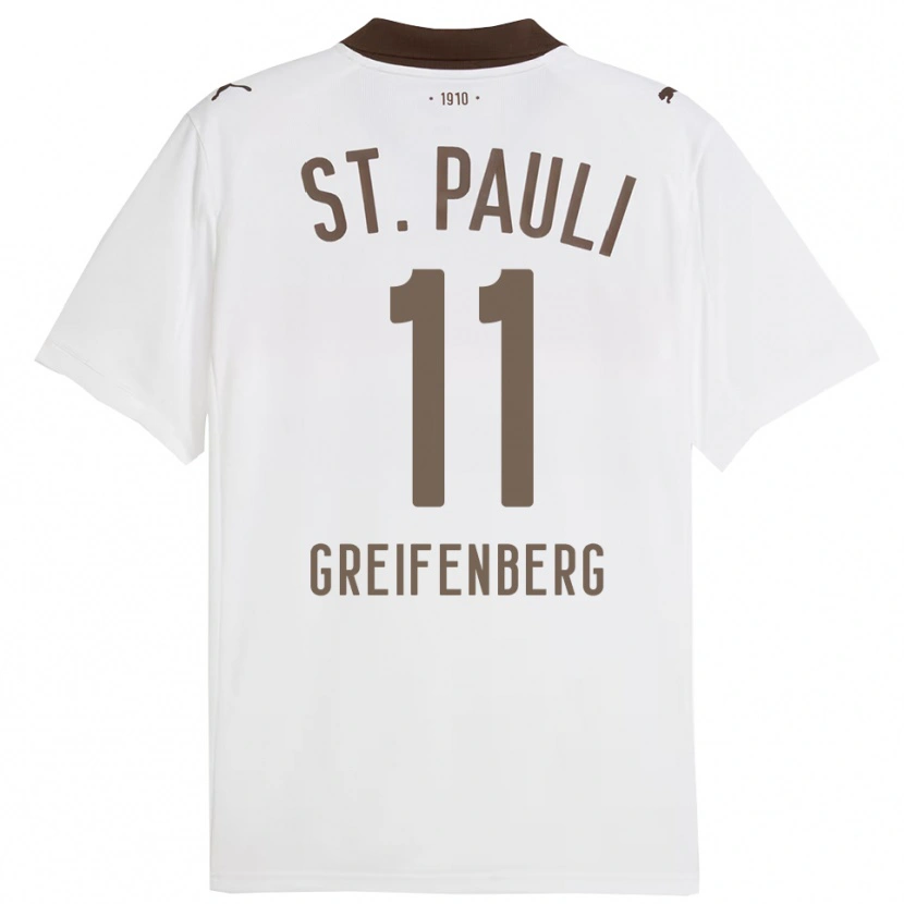 Danxen Kvinnor Ann-Sophie Greifenberg #11 Vit Röd Bortatröja Matchtröjor 2025/26 Tröjor T-Tröja