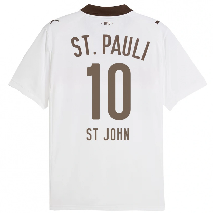 Danxen Kvinnor Rawley St. John #10 Vit Röd Bortatröja Matchtröjor 2025/26 Tröjor T-Tröja