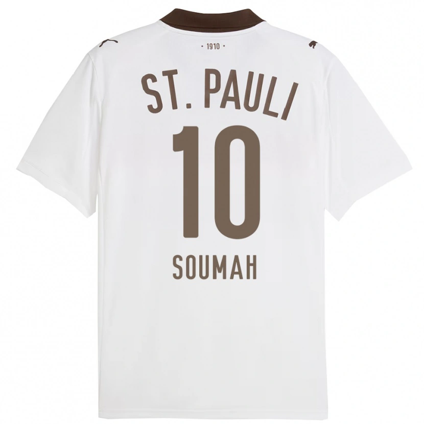 Danxen Kvinnor Bouba Soumah #10 Vit Röd Bortatröja Matchtröjor 2025/26 Tröjor T-Tröja