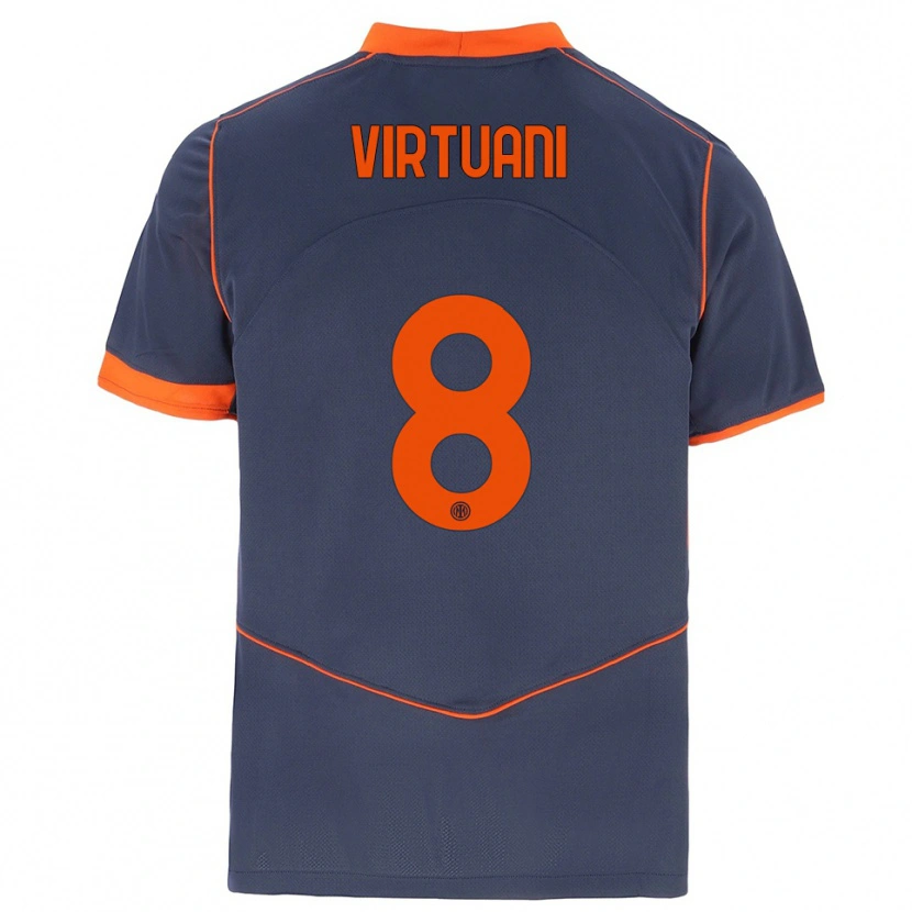 Danxen Kvinnor Marco Virtuani #8 Grå Orange Tredjesatsen Matchtröjor 2025/26 Tröjor T-Tröja
