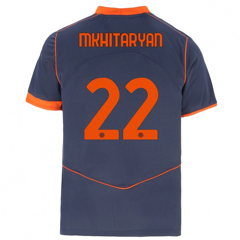 Danxen Kvinnor Henrikh Mkhitaryan #22 Grå Orange Tredjesatsen Matchtröjor 2025/26 Tröjor T-Tröja