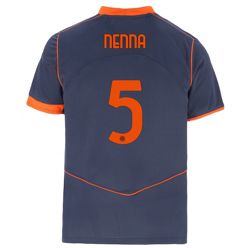 Danxen Kvinnor Alessandro Nenna #5 Grå Orange Tredjesatsen Matchtröjor 2025/26 Tröjor T-Tröja