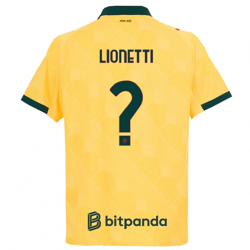 Danxen Kvinnor Francesco Lionetti #0 Gul Svart Tredjesatsen Matchtröjor 2025/26 Tröjor T-Tröja