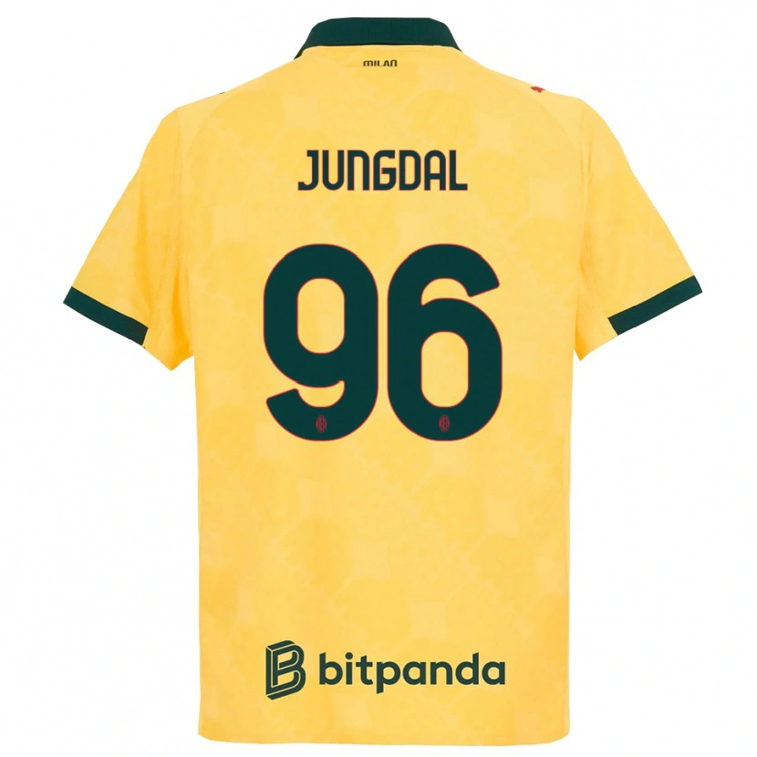 Danxen Kvinnor Andreas Jungdal #96 Gul Svart Tredjesatsen Matchtröjor 2025/26 Tröjor T-Tröja