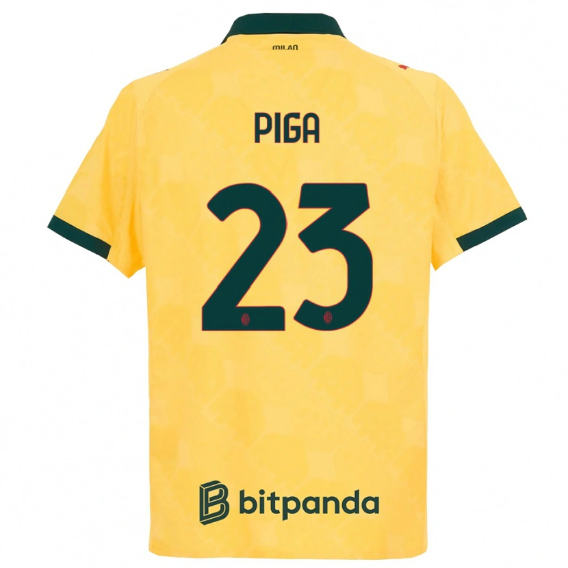 Danxen Kvinnor Julie Piga #23 Gul Svart Tredjesatsen Matchtröjor 2025/26 Tröjor T-Tröja