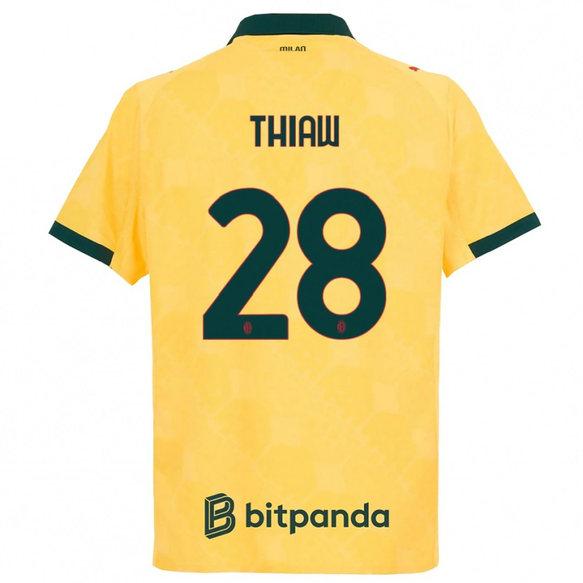 Danxen Kvinnor Malick Thiaw #28 Gul Svart Tredjesatsen Matchtröjor 2025/26 Tröjor T-Tröja