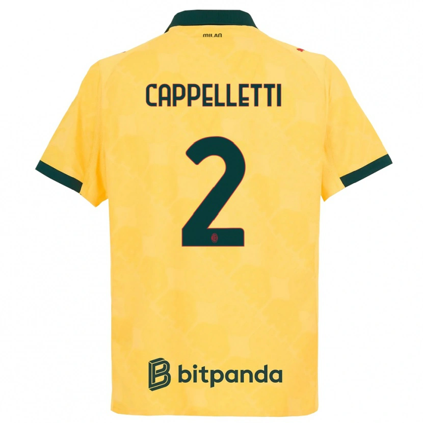 Danxen Kvinnor Mattia Cappelletti #2 Gul Svart Tredjesatsen Matchtröjor 2025/26 Tröjor T-Tröja