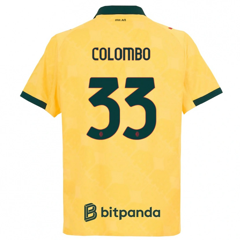 Danxen Kvinnor Federico Colombo #33 Gul Svart Tredjesatsen Matchtröjor 2025/26 Tröjor T-Tröja