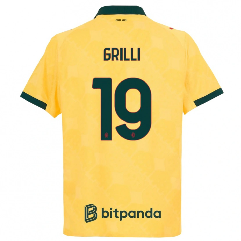 Danxen Kvinnor Lorenzo Grilli #19 Gul Svart Tredjesatsen Matchtröjor 2025/26 Tröjor T-Tröja