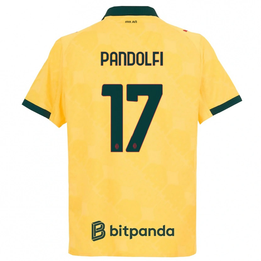 Danxen Kvinnor Fabio Pandolfi #17 Gul Svart Tredjesatsen Matchtröjor 2025/26 Tröjor T-Tröja