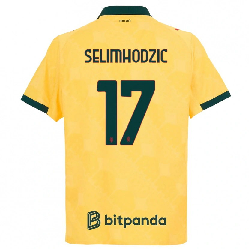 Danxen Kvinnor Noa Selimhodzic #17 Gul Svart Tredjesatsen Matchtröjor 2025/26 Tröjor T-Tröja