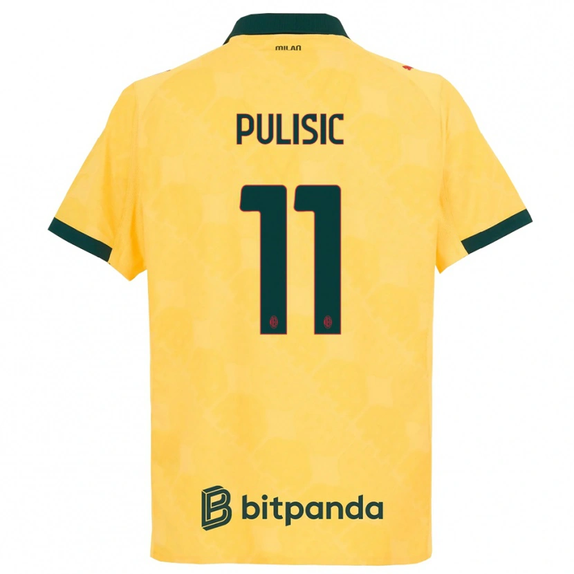 Danxen Kvinnor Christian Pulisic #11 Gul Svart Tredjesatsen Matchtröjor 2025/26 Tröjor T-Tröja